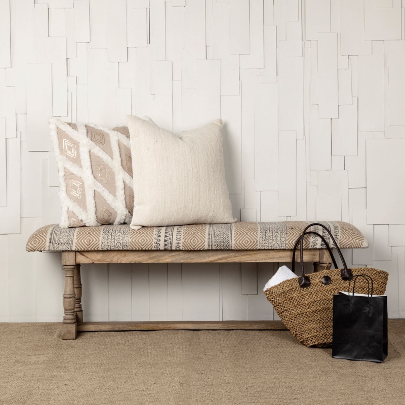 Isahi Jute Upholstered Bench