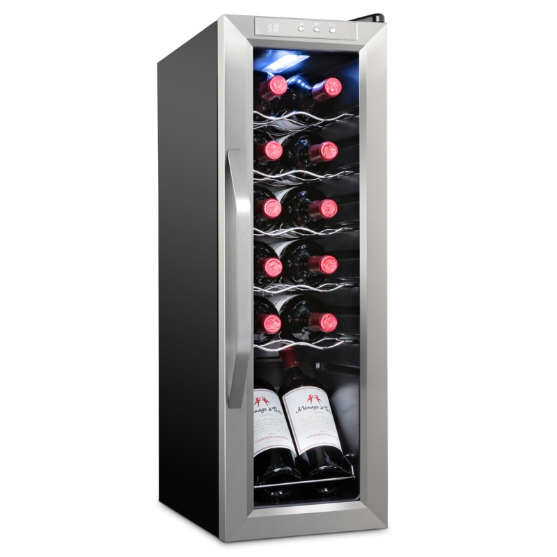 Ivation 9.9'' 12 Bottle Single Zone Freestanding Wine Refrigerator