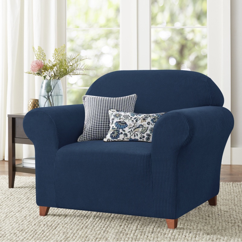 Jacquard Box Cushion Armchair Slipcover