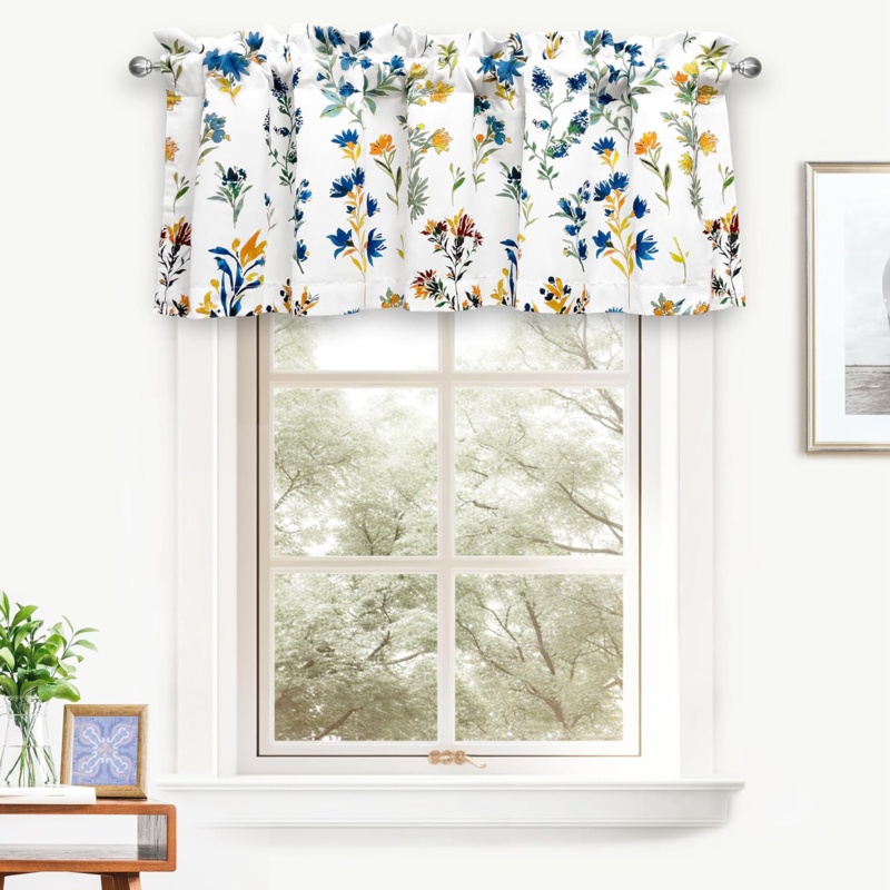 Jaeven Floral Tailored 52'' Window Valance