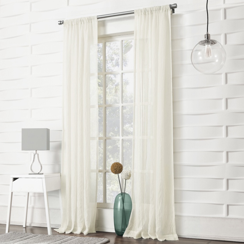Jaklyn Crushed Texture Semi-Sheer Rod Pocket Curtain Panel