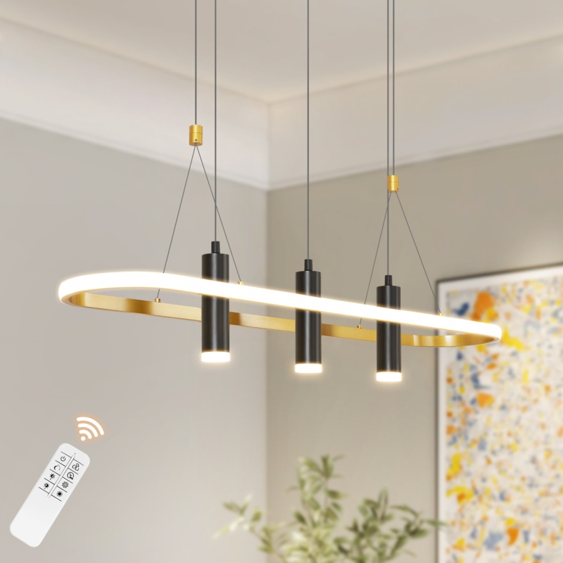 Javeriah 4 - Light Black/Gold LED Pendant Light
