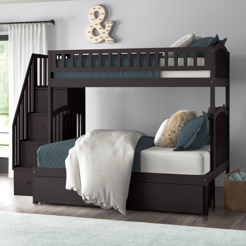 Jaxson Kids Solid Wood Staircase Bunk Bed with Under Bed Storage Drawers