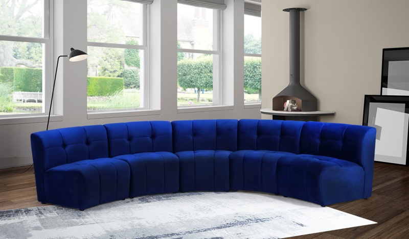 Jedson 145" Wide Velvet Symmetrical Modular Corner Sectional