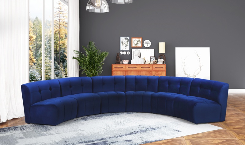 Jedson 161" Wide Velvet Symmetrical Modular Corner Sectional