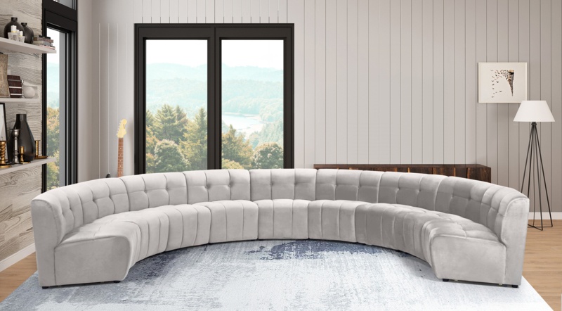 Jedson 173" Wide Velvet Symmetrical Modular Corner Sectional