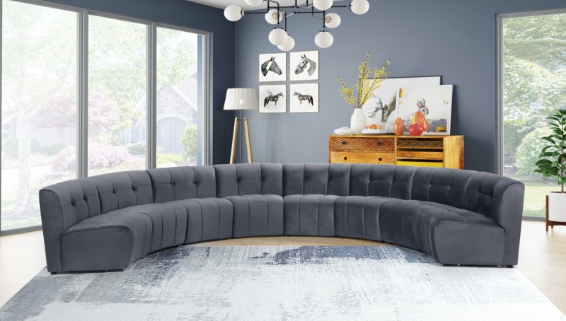 Jedson 173" Wide Velvet Symmetrical Modular Corner Sectional