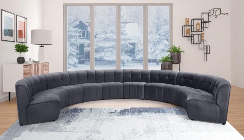 Jedson 173" Wide Velvet Symmetrical Modular Corner Sectional
