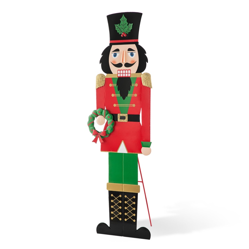 Jungen 60"H Metal Nutcracker Porch Décor