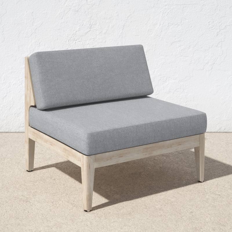 Jurgen Acacia Outdoor 30" Armless Chair with Cushions