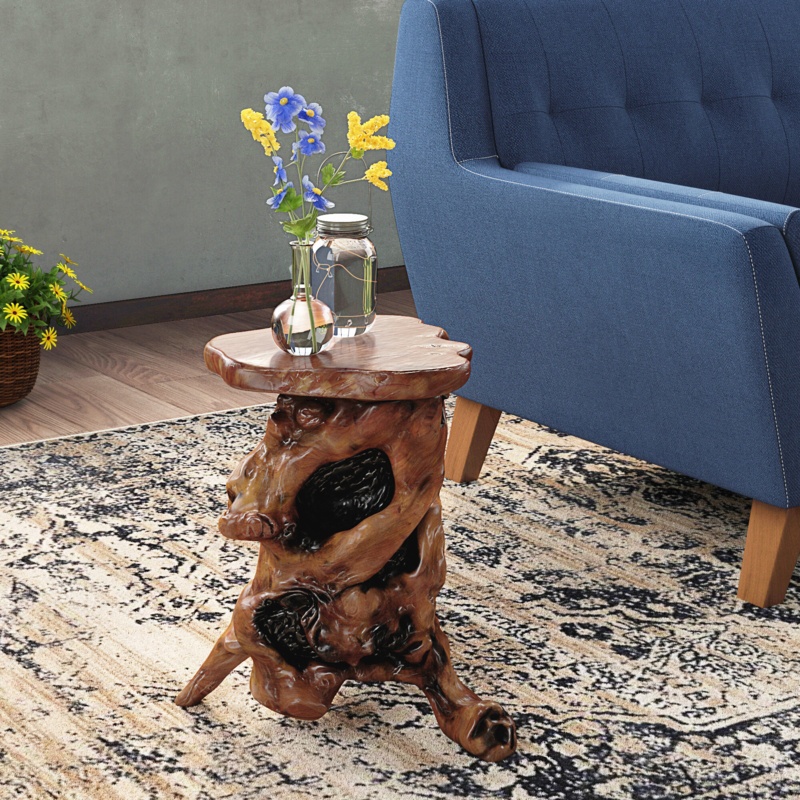 Kahoka Solid Wood Tree Stump End Table