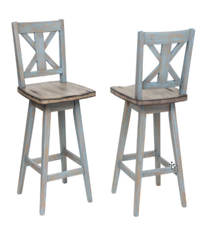 Kasheen Solid Wood Swivel Counter Stool