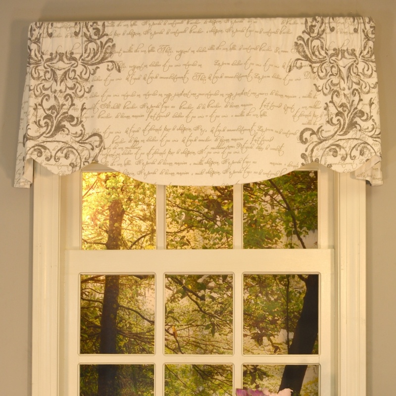 Keefer Toile Cotton Scalloped 53" Window Valance