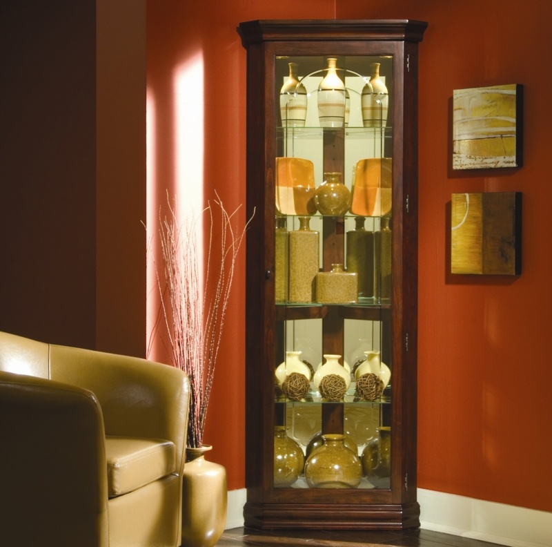 Keepsakes Lighted Corner Curio Cabinet