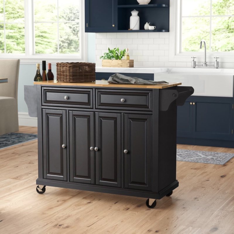 Ken Solid Wood Kitchen Cart