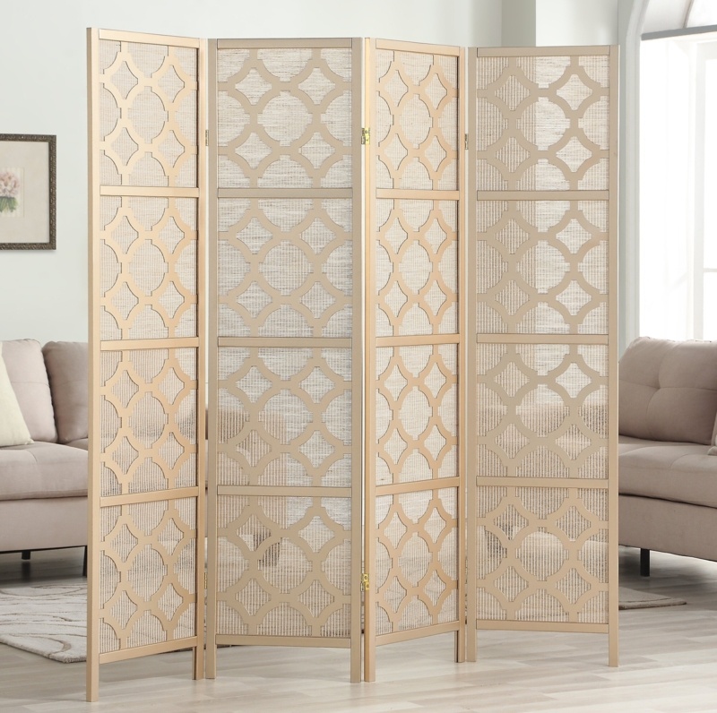 Keper 68'' W x 70.31'' H 4 - Panel Solid Wood Folding Room Divider