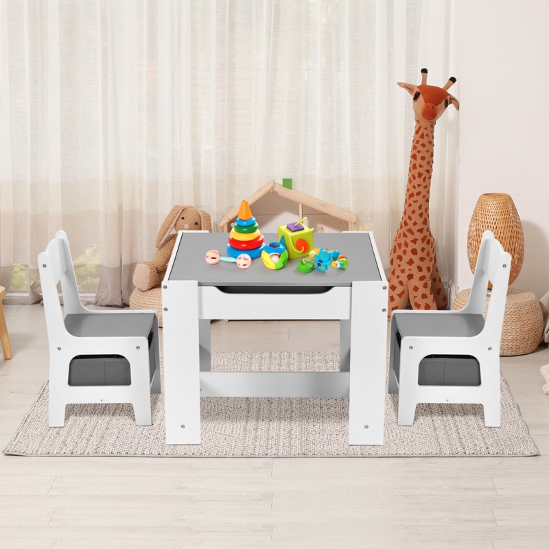 Kids 3 Piece Play Or Activity Table and Chair Set