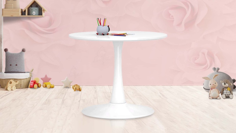 Kids Rose Table, White