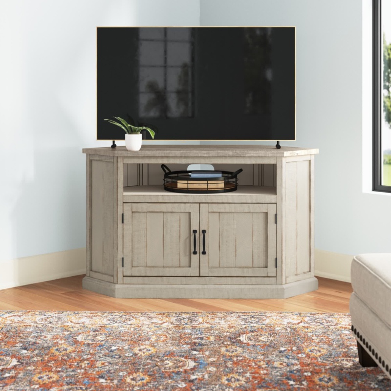 Kinsella 55" Solid Wood Corner TV Stand with Storage