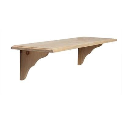 Knape & Vogt 9.5 in. x 35 in. Unfinished Decorative Shelf Kit, Unfinished Wood