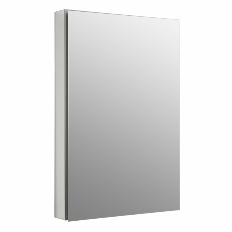 KOHLER Catalan® Aluminum Single-Door Medicine Cabinet with 107 Degree Hinge, Frameless with Adjustable Shelves