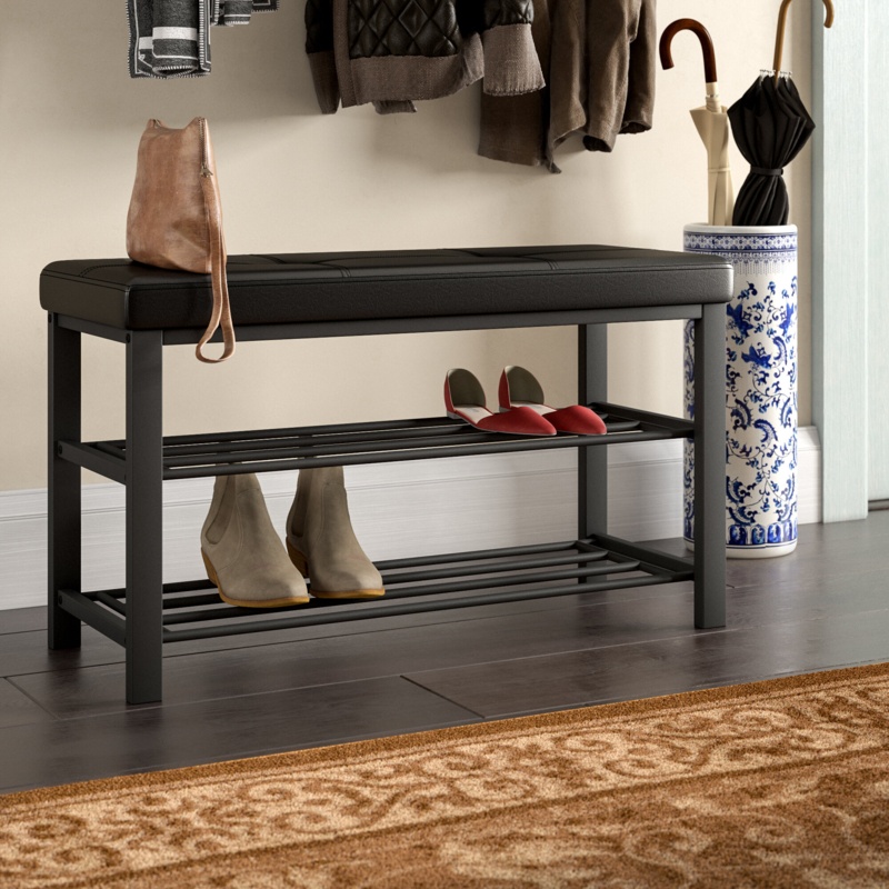 Kolten 10% MDF, 10% Half PU, 10% Non-woven, 10% Sponge, 60% Metal Frame Upholstered Storage Bench