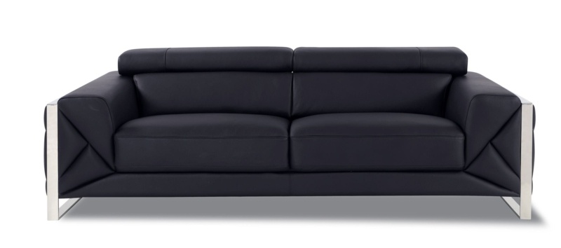 Korando 89" Genuine Leather Square Arm Sofa