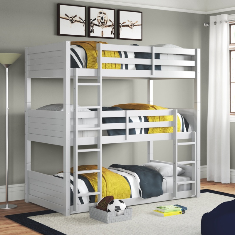Korbin Kids Twin Over Twin Over Twin Bunk Bed