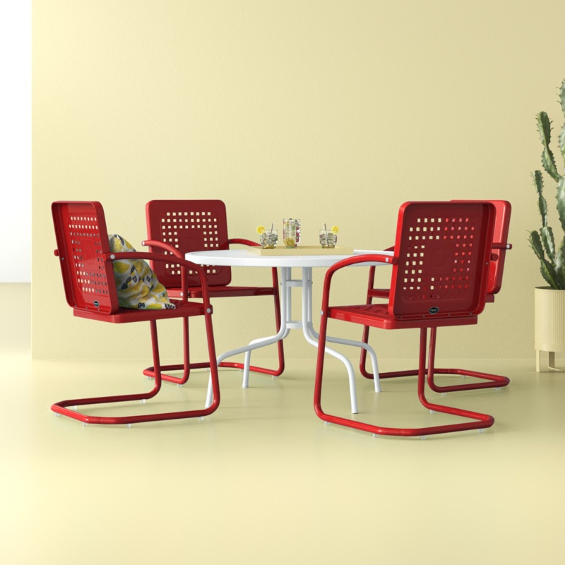 Kutcher 4 - Person Round Outdoor Dining Set