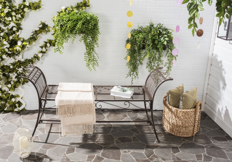 Kyel Metal Outdoor Bench