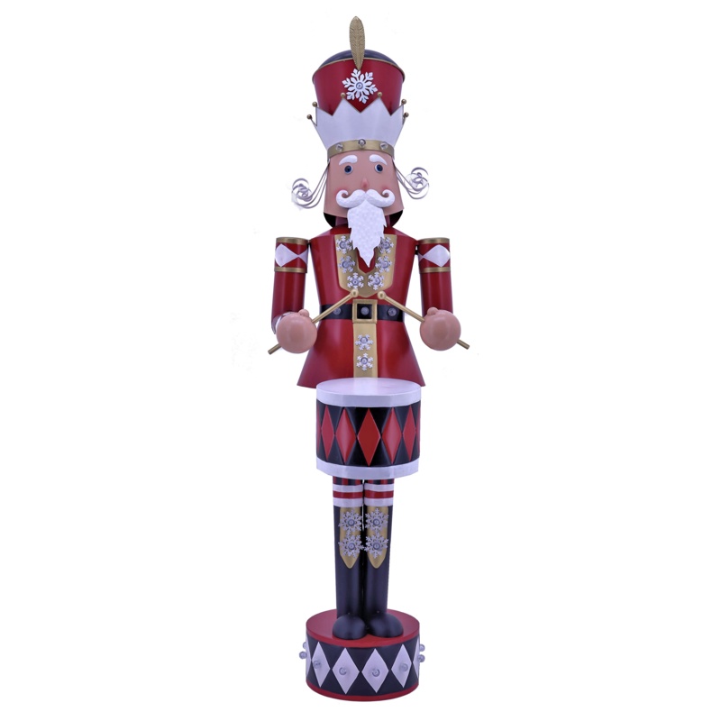 Large Iron Christmas George Nutcracker with Drum