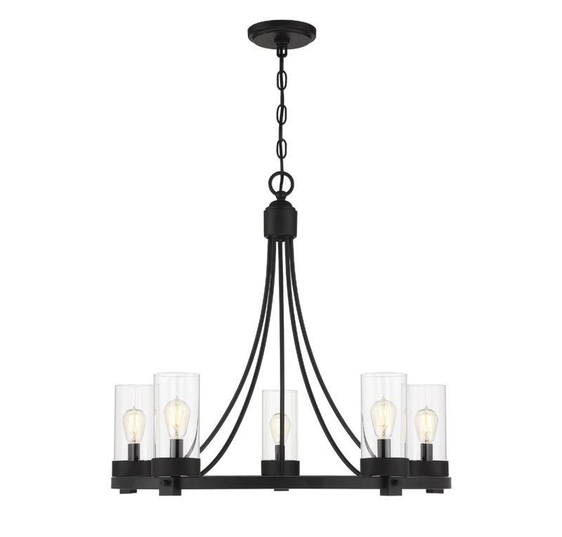 Laurie 5 - Light Dimmable Wagon Wheel Chandelier