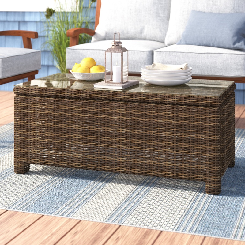 Leandra Glass Outdoor Coffee Table