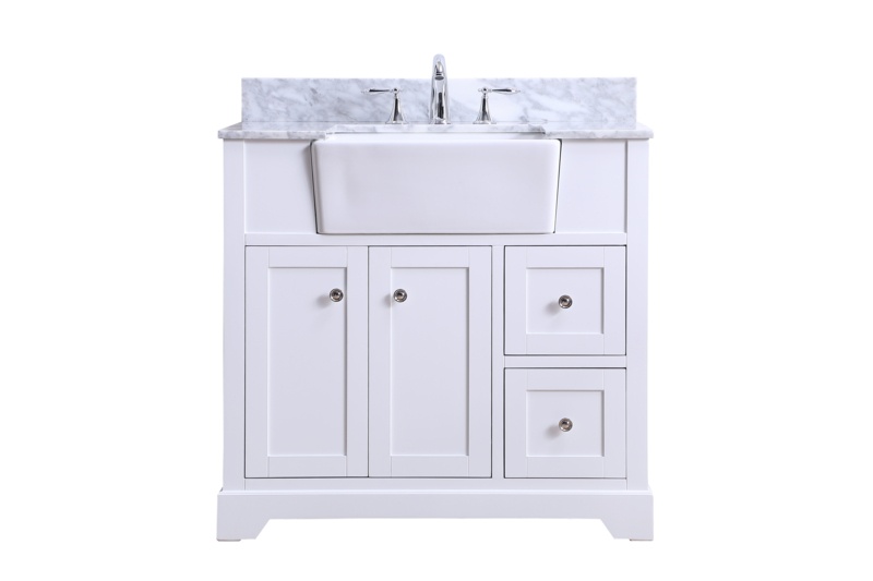 Lebrun 36'' Single Bathroom Vanity with Genuine Marble Top
