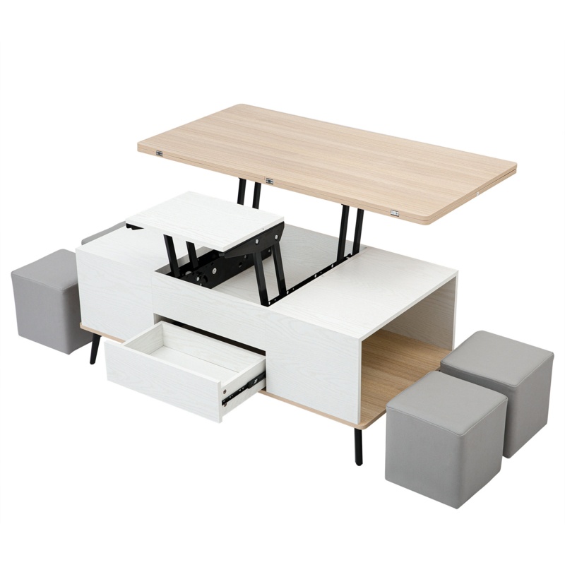 Levona Lift Top Extendable 4 Legs Coffee Table with Storage