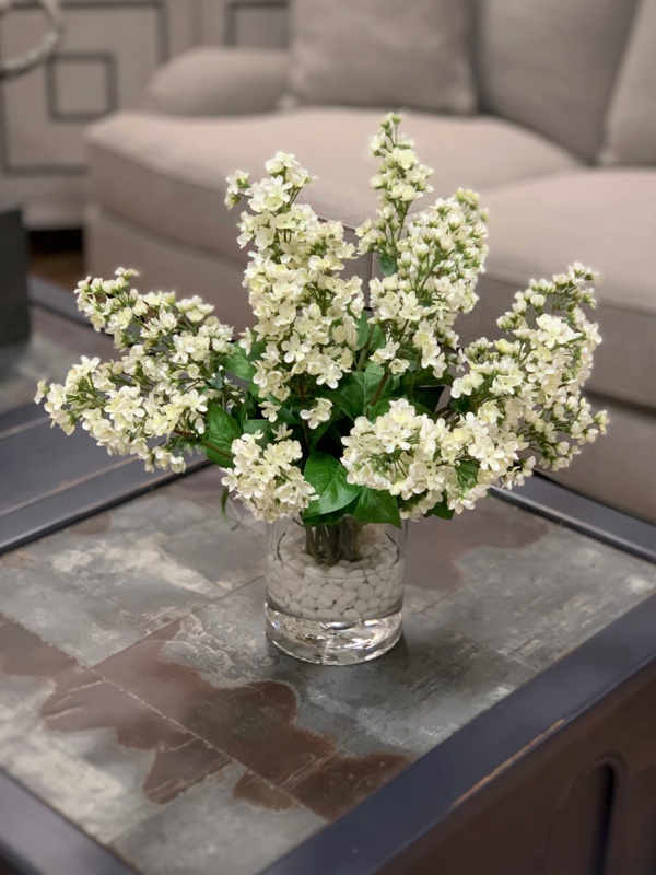 Lilac Floral Arrangement in Glass Vase