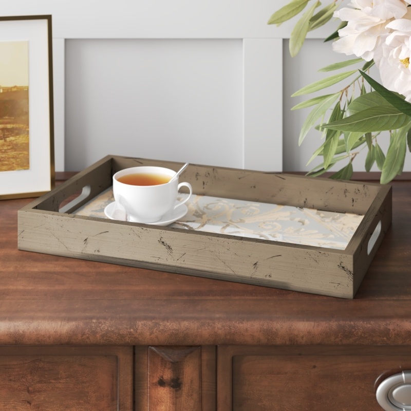 Lissowski Glass And Wood Tray - Set of 2