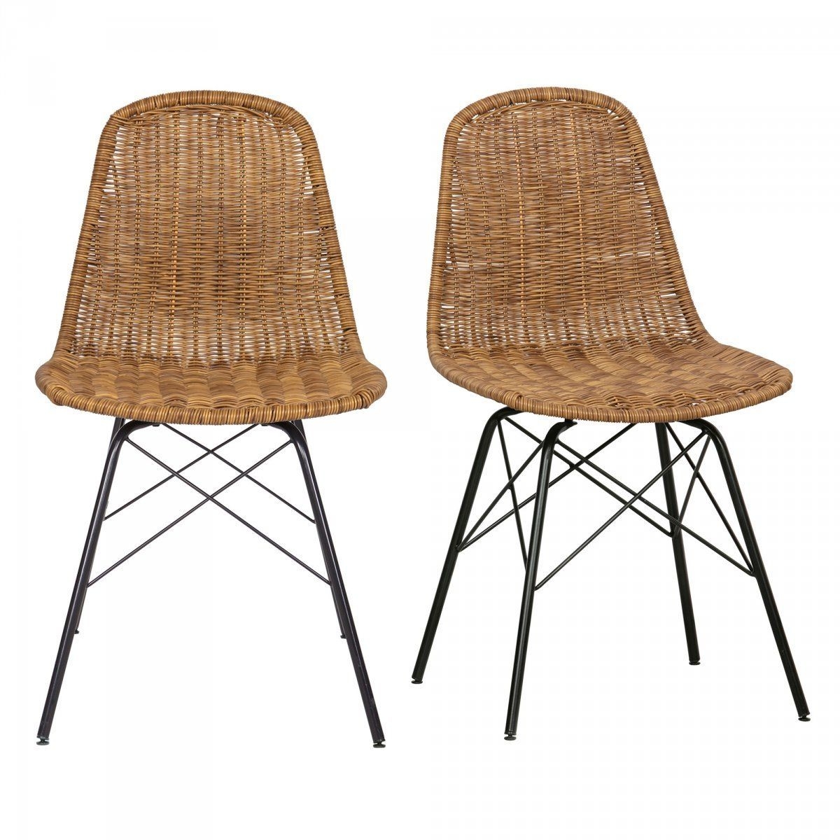 Lot De 2 Chaises Tendances Aspect Rotin Bobi