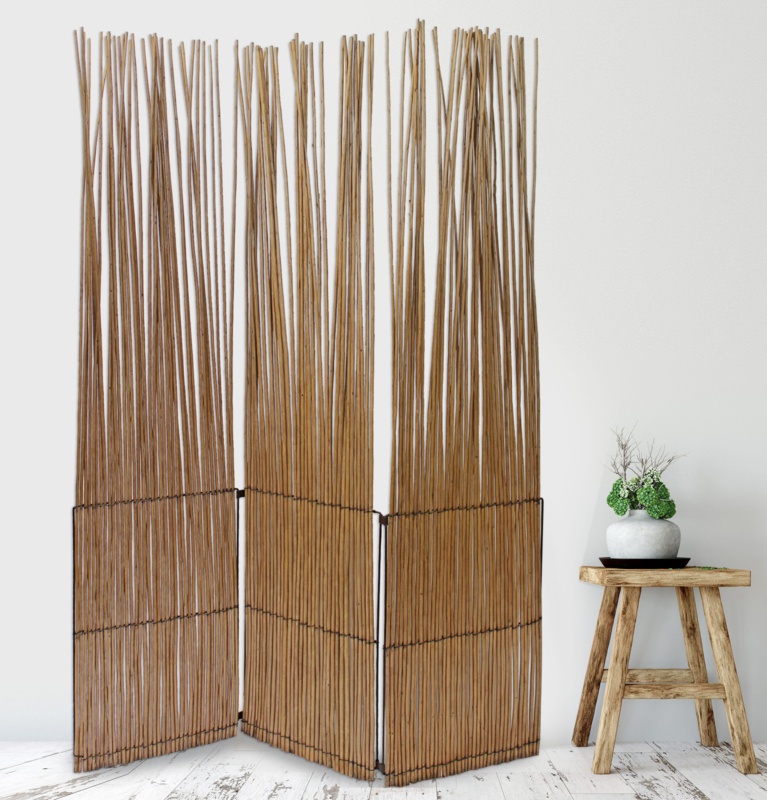 Lowry 47'' W x 69'' H 3 - Panel Bamboo/Rattan Folding Room Divider