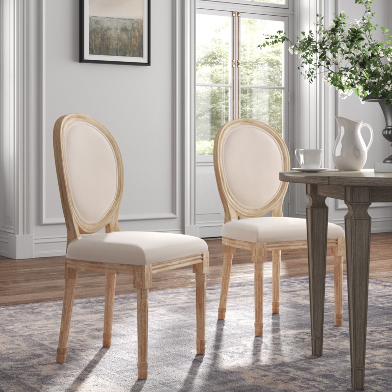Luella Linen King Louis Back Side Chair