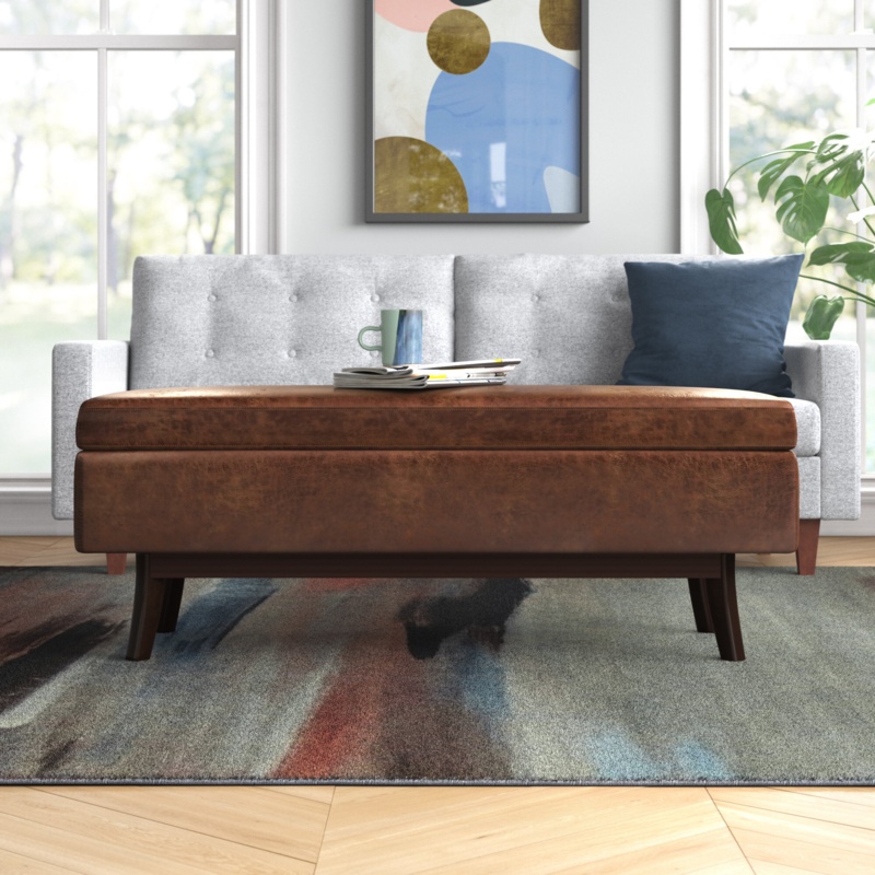 Luling Vegan Leather Storage Ottoman