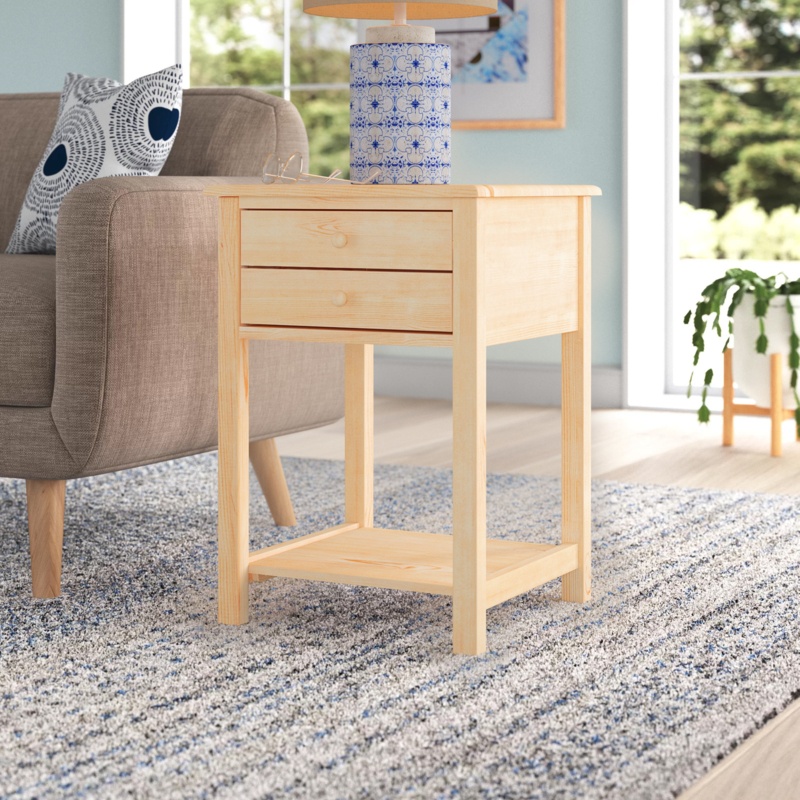 Lynn Solid Wood 2 - Drawer End Table