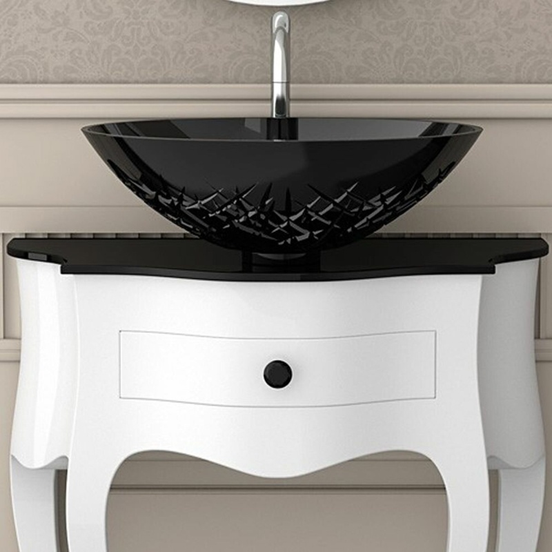 Maestro Bath Diamante 11.4'' Glass Oval Vessel Bathroom Sink