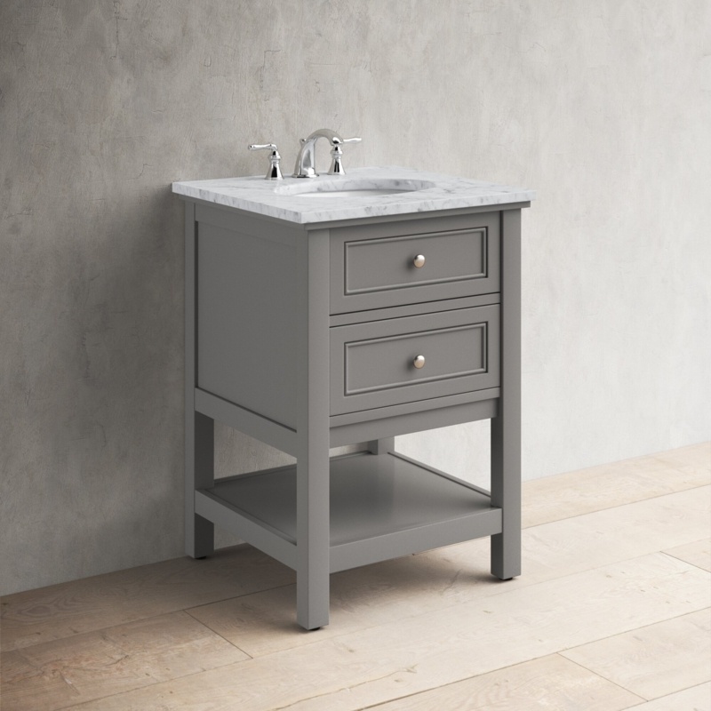 Marblewood 24'' Single Bathroom Vanity with Marble Top
