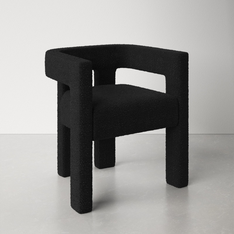Marcella Fabric Solid Back Arm Chair
