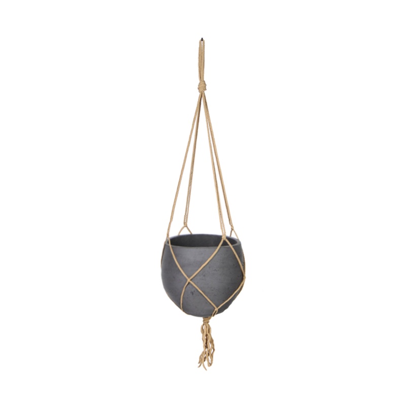 Marshella 7" Wide Craft Small Hanging Pot with Netting