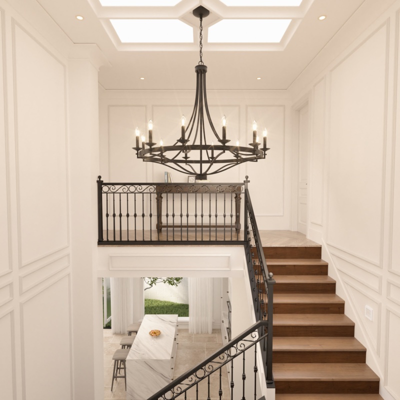 Mattheo 12 - Light Dimmable Wagon Wheel Chandelier