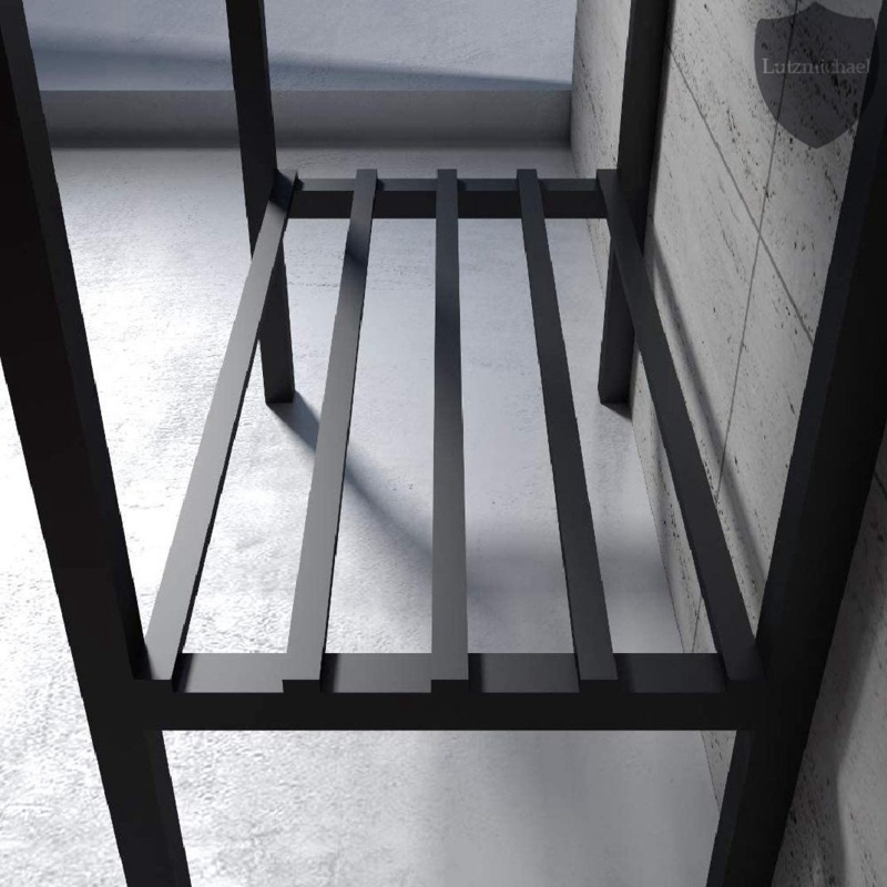 Menggutong Matte White/Black Stainless Steel Rectangular Console Bathroom Sink