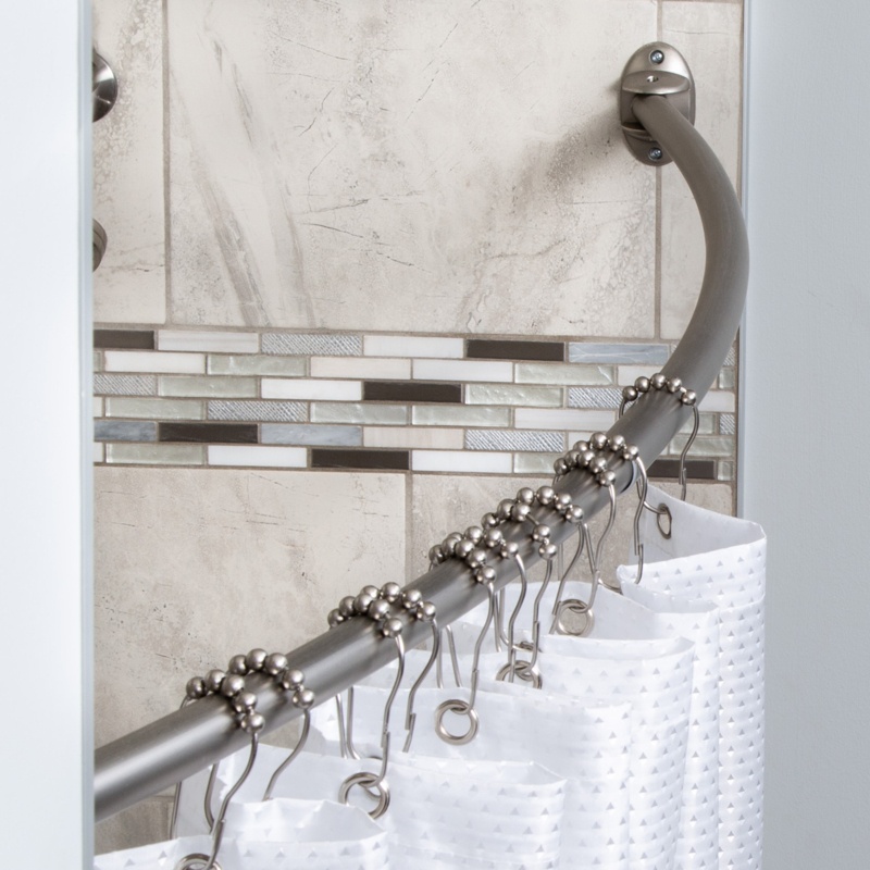 Michela 72'' Curved Fixed Shower Curtain Rod