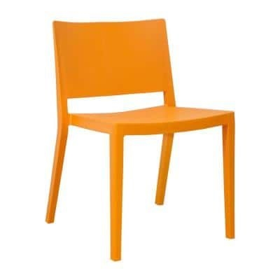Mod Made Elio Modern Orange Plastic Dining Side Chair (Set of 2)
